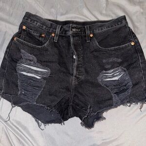 Black Levis 501 Shorts